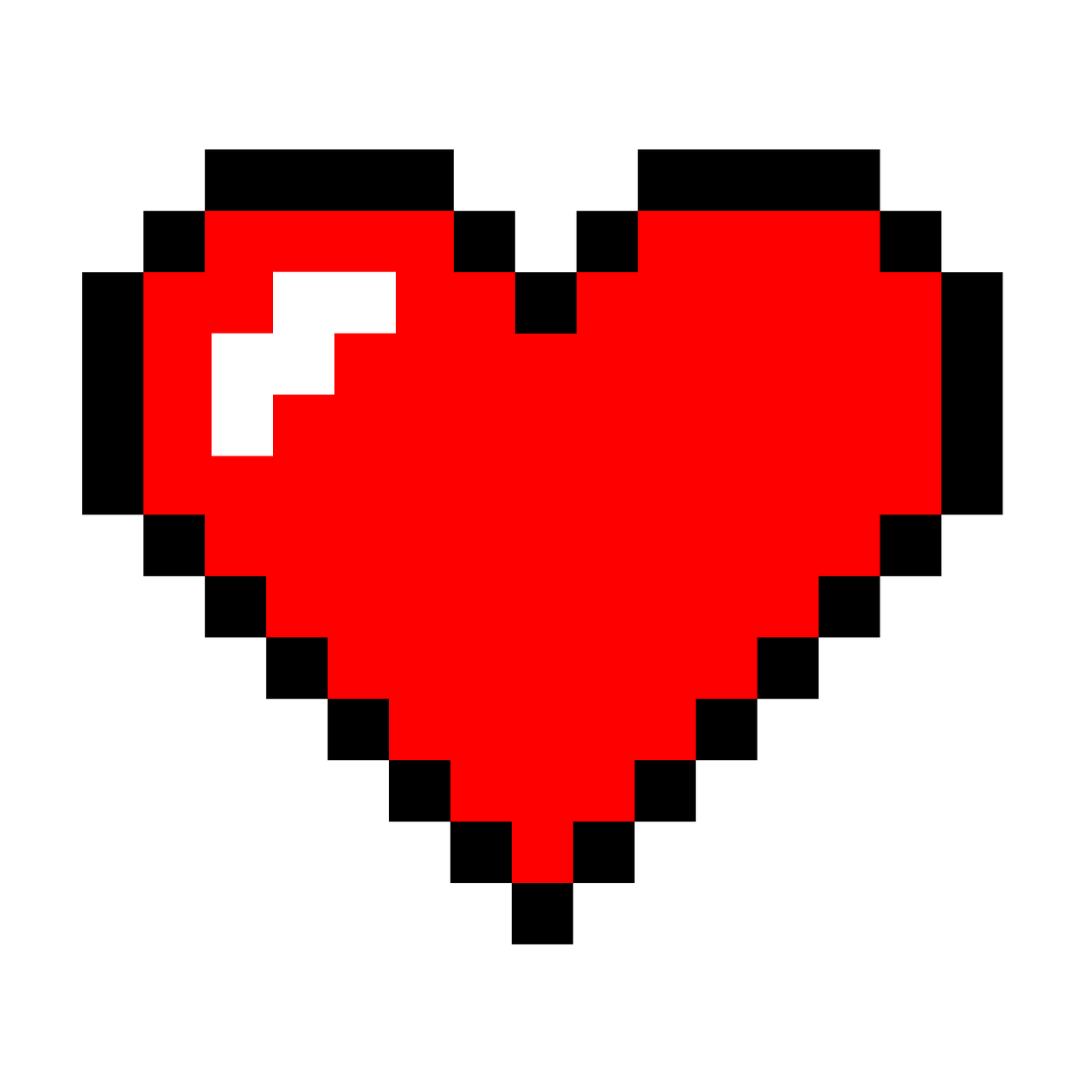 a pixelated heart